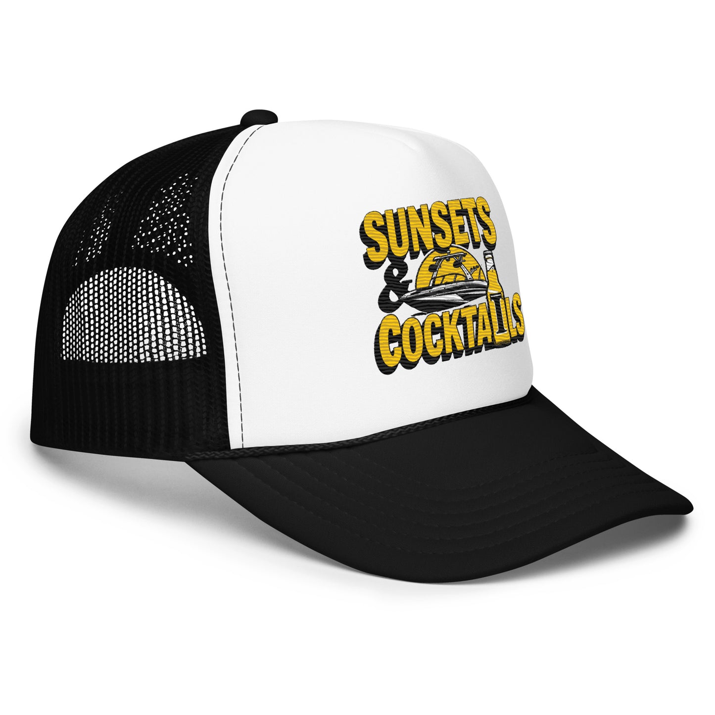 Sunsets & Cocktails! Foam trucker hat - Embroidered