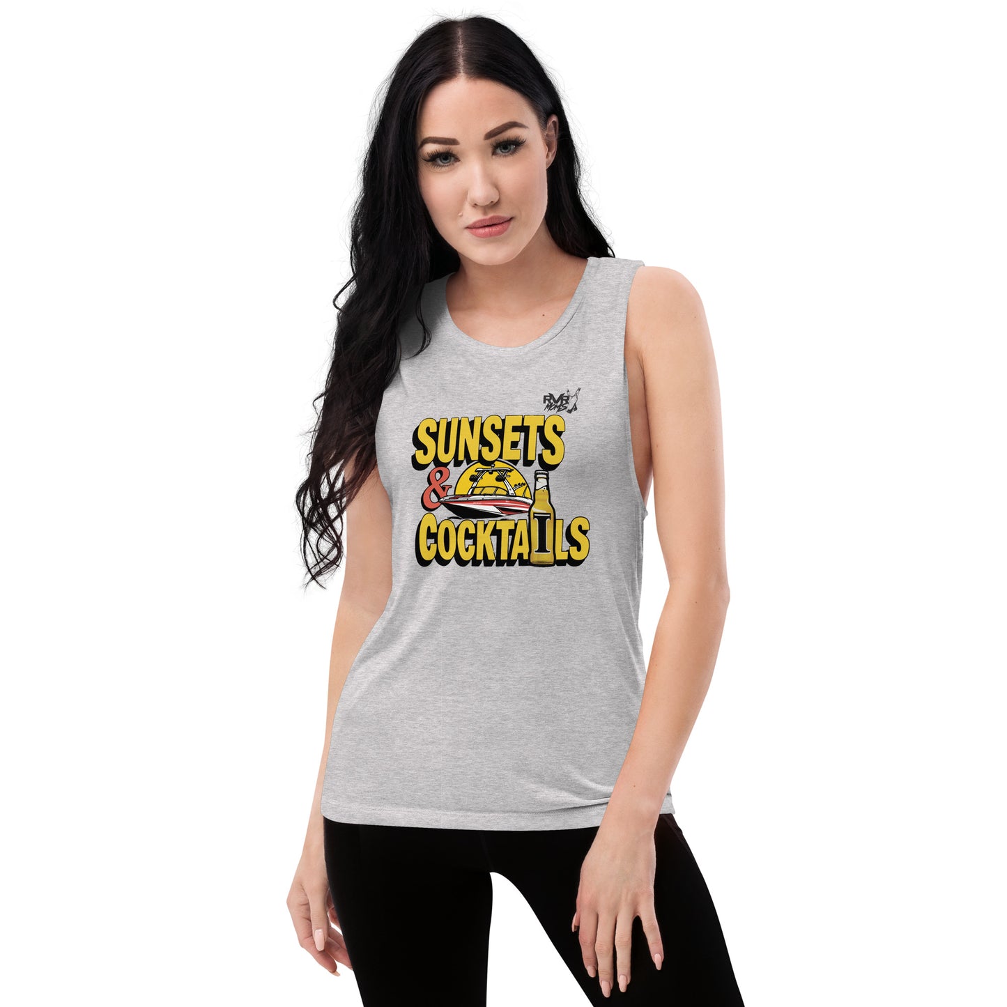 Sunsets & Cocktails! Ladies’ Muscle Tank