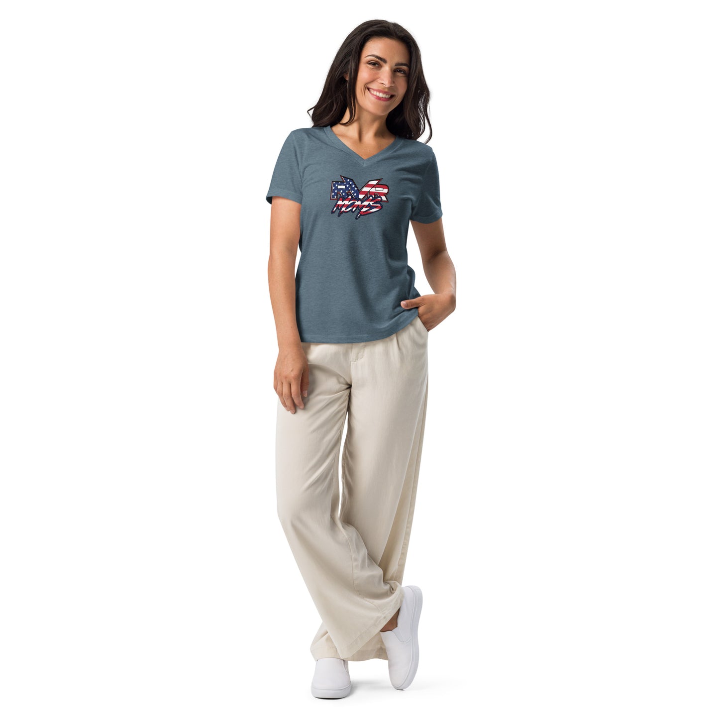 Stars, Stripes, and Everything Nice! Women’s relaxed v-neck t-shirt