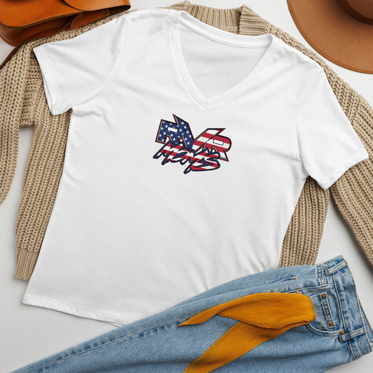 Stars, Stripes, and Everything Nice! Women’s relaxed v-neck t-shirt